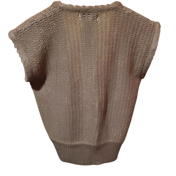 Vintage Mazurka Mohair Blend Knit Sweater Button Vest Camel Size Small - Picture 2 of 5